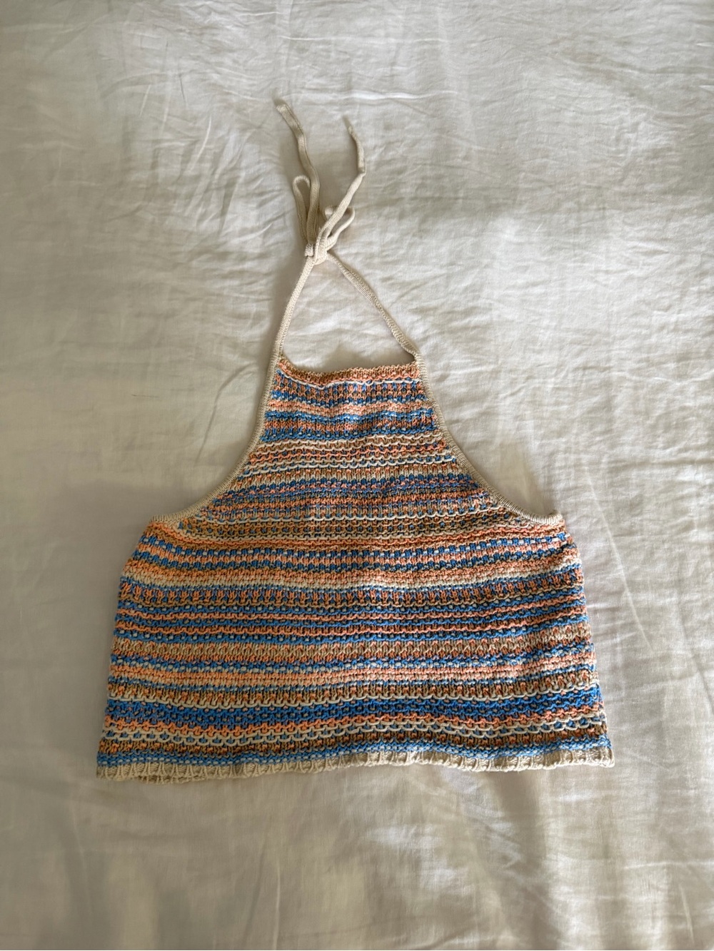 American Eagle crochet crop halter top
